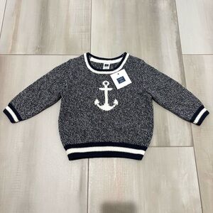 Janie and Jack Boy’s Cotton Nautical Anchor Sweater Size 6-12 Months New w Tags